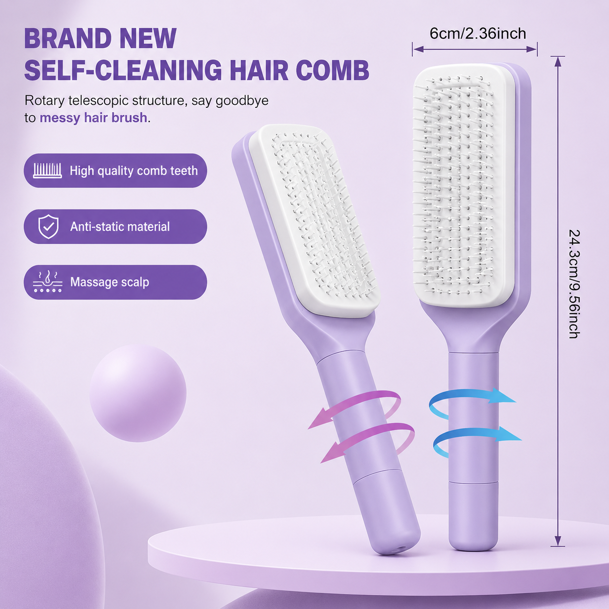 the HavenBrush™ Self-Cleaning Hair Brush